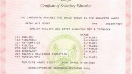 Kenya certificate of secondary education (KCSE)