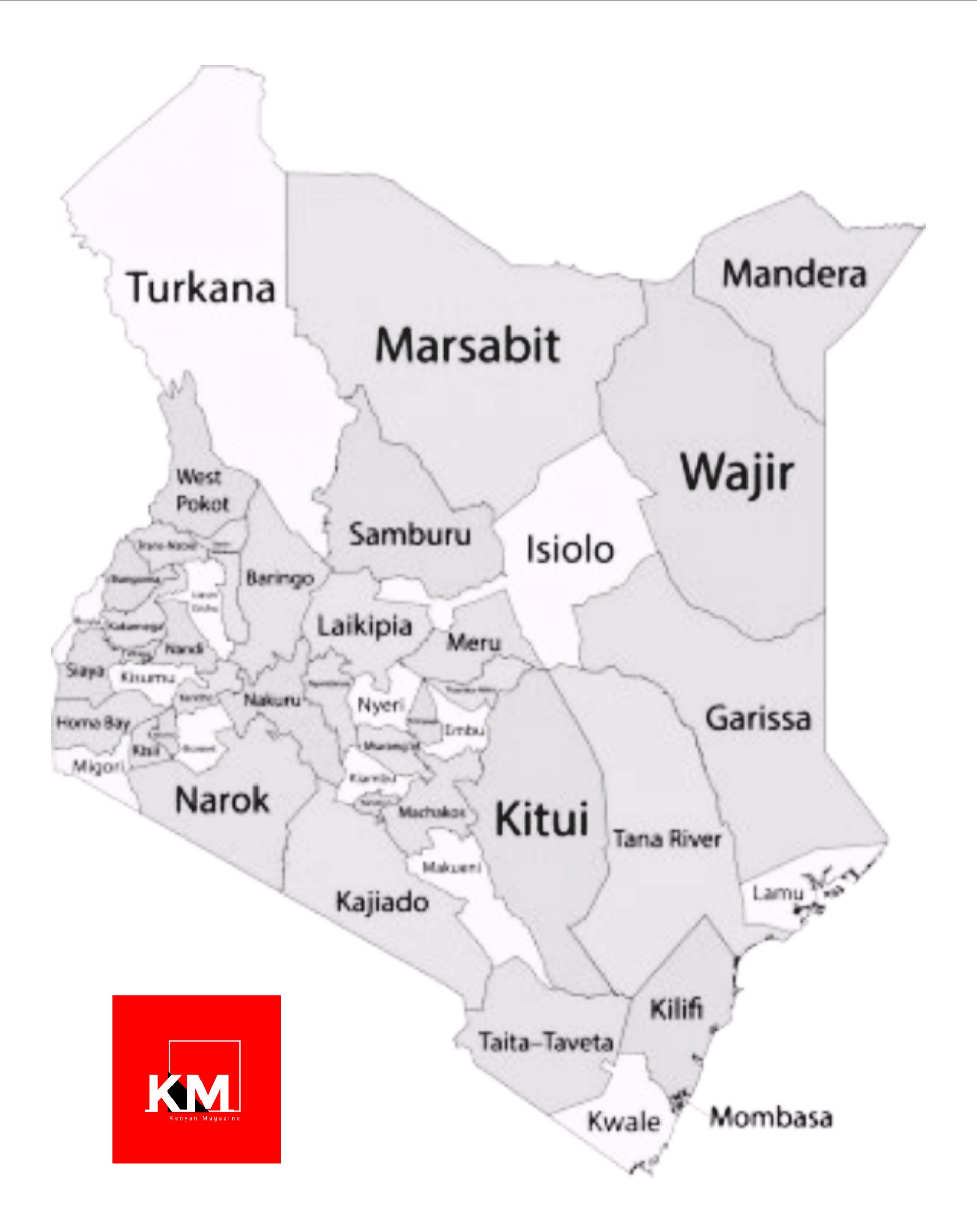 Kenyan Counties Map