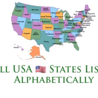 USA States, Capital listed Alphabetically