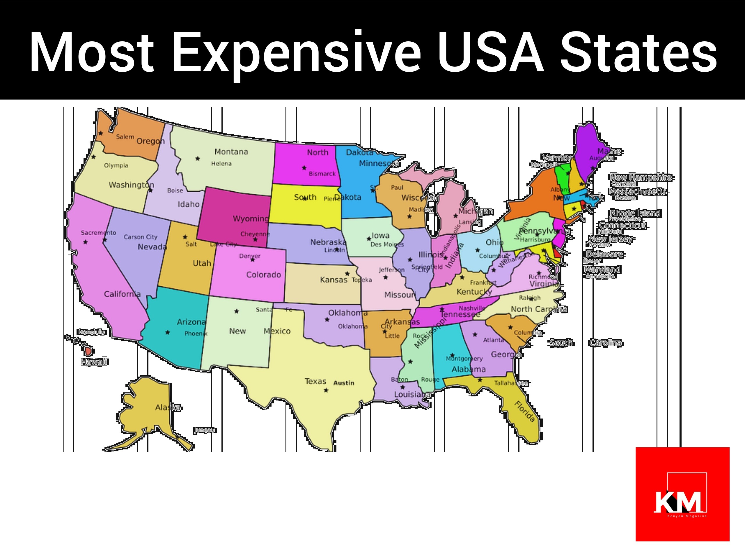 Most expensive states to live in America