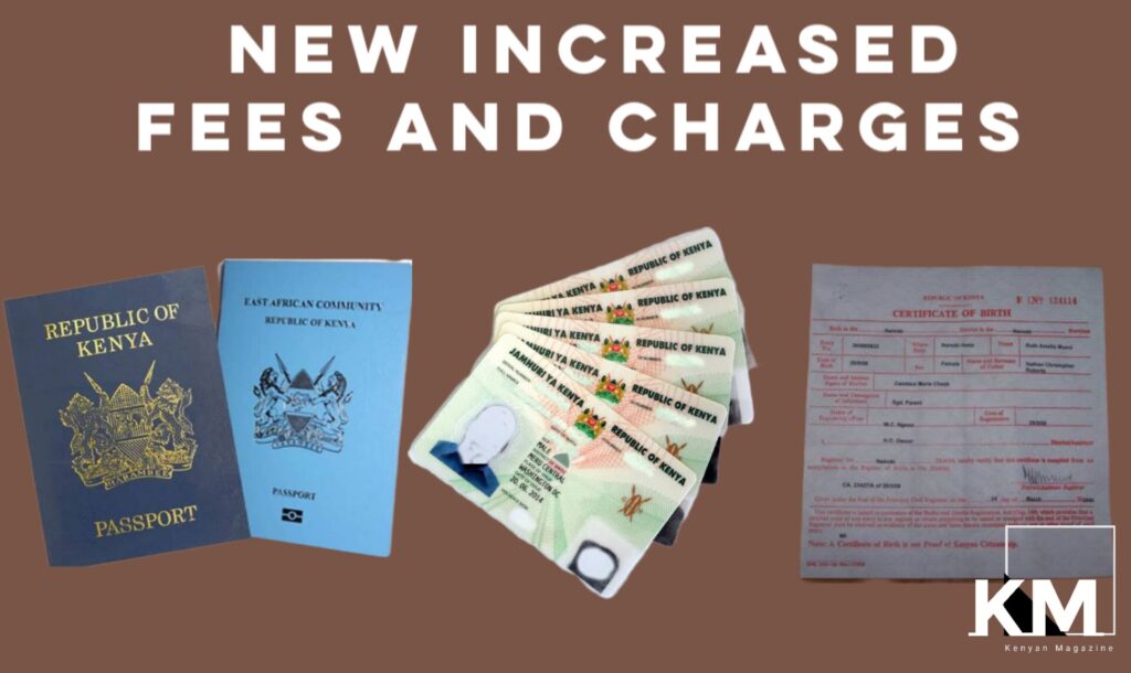 New Increased ID, Birth Certificate, Visa and Passport Fees/Charges In